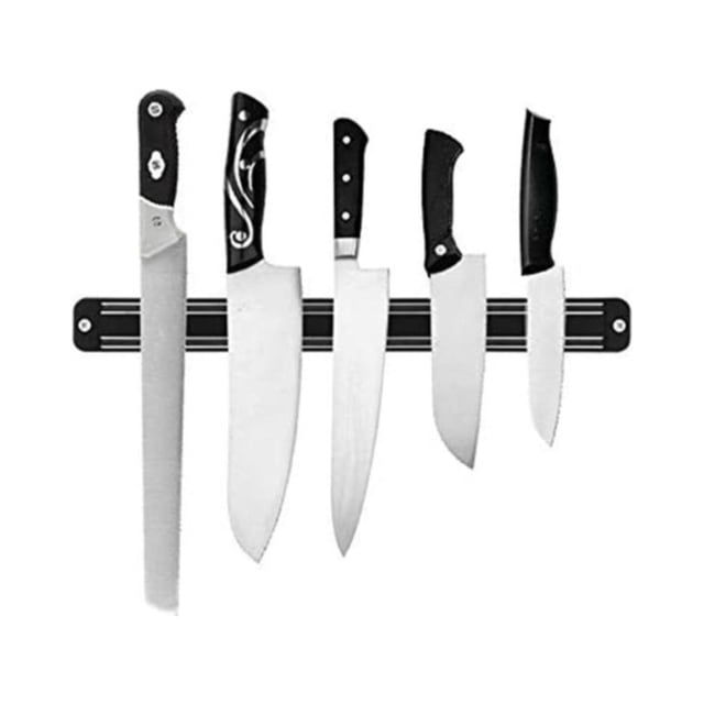 Oleegame 1PC Spoon And Lid Rest 13 Inch Holder For Wall Strip Bar Space Saving Strip For Magnet Rack Multipurpose Magneti Cutlery Holders Black
