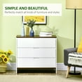 thumbnail image 4 of HOMCOM Commode, commode à 3 tiroirs avec poignées encastrées, meuble à tiroirs avec rangement pour chambre, salon, blanc, 4 of 10