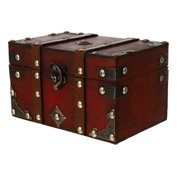 Mobutofu Vintage Storage Box Wooden Red For Prayer Beads 1Pack 7.1x4.5x4.1in