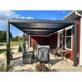 thumbnail image 4 of PURPLE LEAF 11 X 23 Louvered Pergola Aluminum Outdoor Adjustable Louvered Roof Integrated Drainage System Patio Kitchen Poolside Garden Grey, 4 of 14