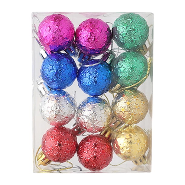 12 adornos navideños con forma de bola para colgar en el de Navidad Strade Fareast Limited Estrella