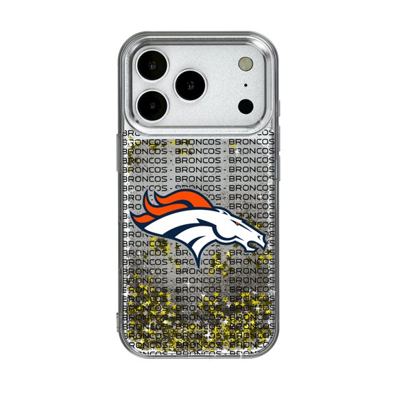 Denver Broncos iPhone Text Backdrop Design Glitter Case
