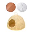 thumbnail image 1 of Pet Bed with Removable Cushion Cat House Imitation Rattan Cat Bed Cave for Small Beige with 2 Mat, 1 of 9