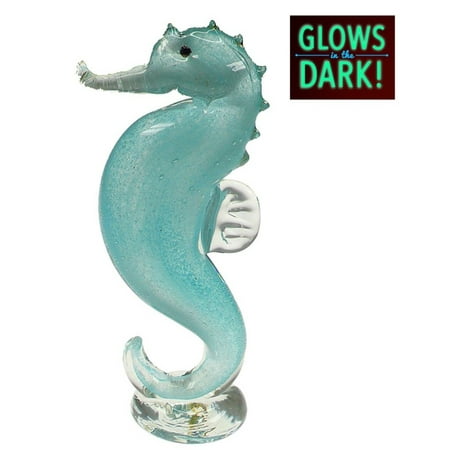Chesapeake Bay Glass Seahorse Glows in the Dark 68536 7.5 inches