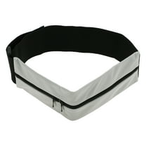 Unique Bargains 1 Pc Portable Double Pocket Running Waist Pack for Hiking Gym Polyester Light Gray