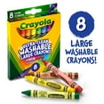 thumbnail image 6 of Crayola Washable Large Size Crayons, 8 Ct, Kindergarten School Supplies, Preschool Supplies, Ages 3+, 6 of 12