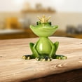 thumbnail image 3 of Figuras divertidas de rana de yoga, adorno, regalo personalizado, meditación, arte de estudio verde corona, 3 of 9