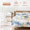 thumbnail image 6 of 3 Piece Blue Yellow Beige Duvet Cover Set California King,Microfiber Comforter/Quilt Cover with Corner Ties and 2 Pillowcases,Retro Abstract Modern Art Painting All Season Bedding with Zipper Closure, 6 of 8