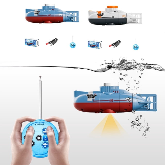 Sentmoon Jouets d'Extérieur Jouets de Noël Intérieur & Extérieur Mini Bateaux Télécommandés pour Enfants et Adolescents - Rechargeables Réalistes et Conçus pour l'Exploration sous-Marine