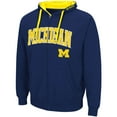 thumbnail image 2 of Men's Colosseum Navy Michigan Wolverines Big & Tall Full-Zip Hoodie, 2 of 3