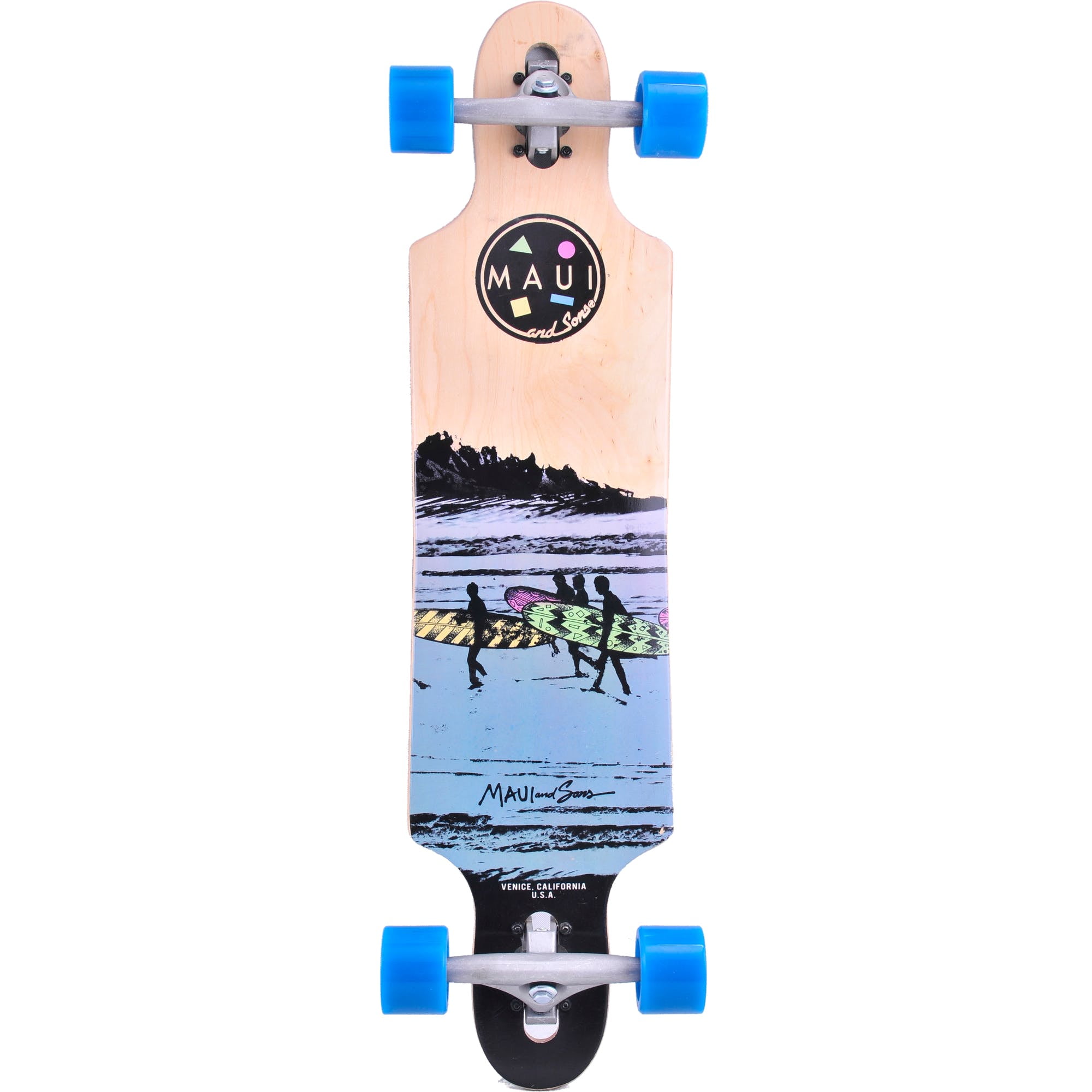 Maui and Sons 36” Drop Through Skateboard with Black Grip Tape - Walmart.com