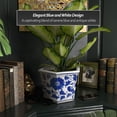 thumbnail image 5 of 12" Hexagonal Flower Pot - Blue and White Floral, 5 of 7