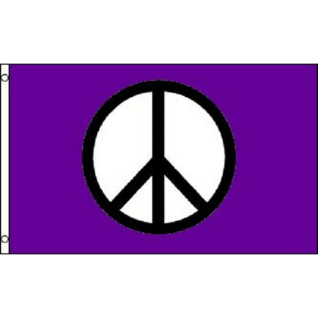3x5 Peace Flag Purple Peace Sign Symbol Hippie Banner Party Pennant