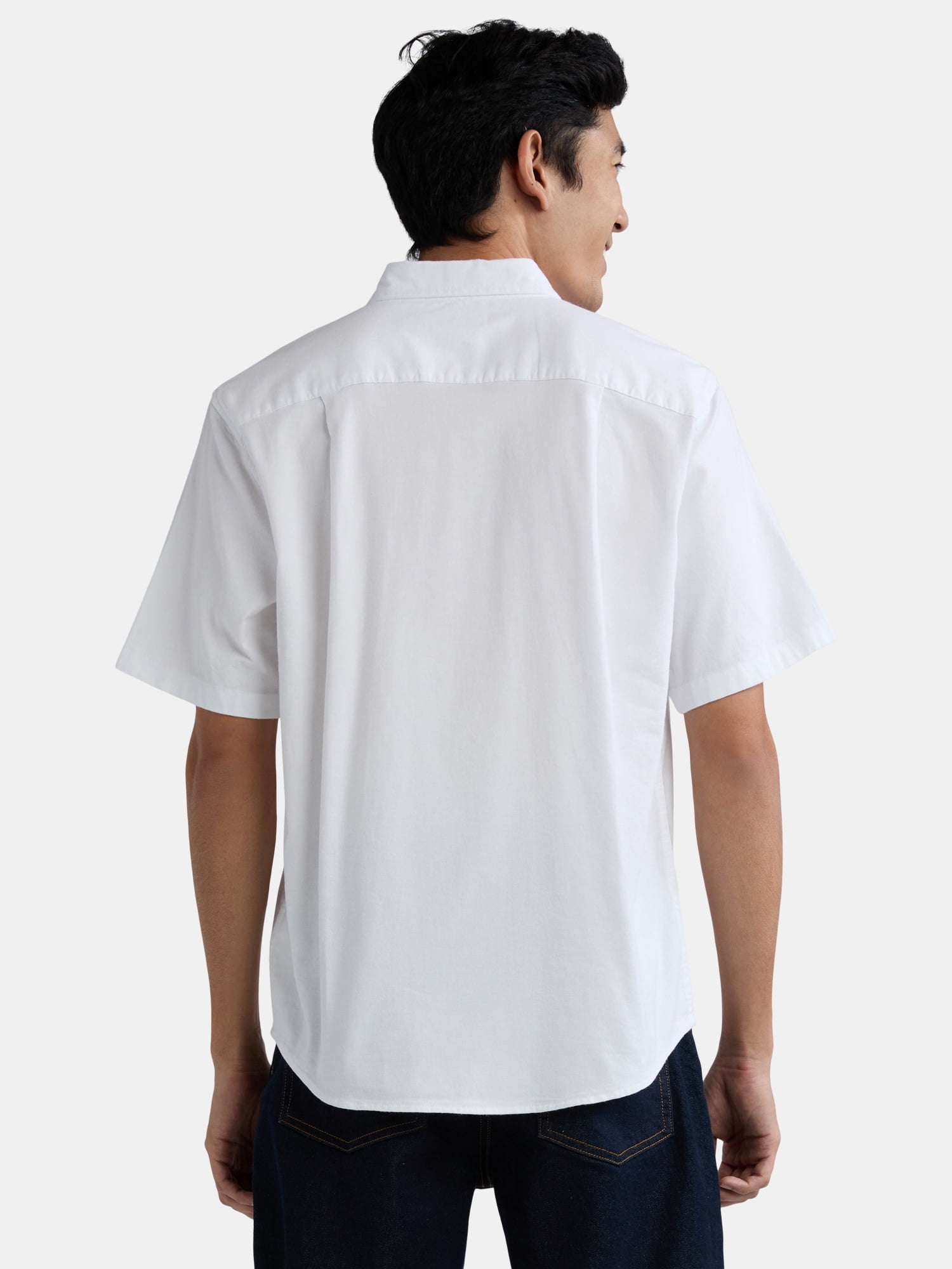 George Men's & Big Men's Classic Fit Short Sleeve Button-Up Poplin Shirt, Sizes S-3XL