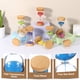 thumbnail image 3 of Temporizador de arena de 30 minutos Uxcell, reloj de arena de madera de vidrio alto para decoración de sala de estar, cocina, hogar, oficina, restaurante, azul, 3 of 6