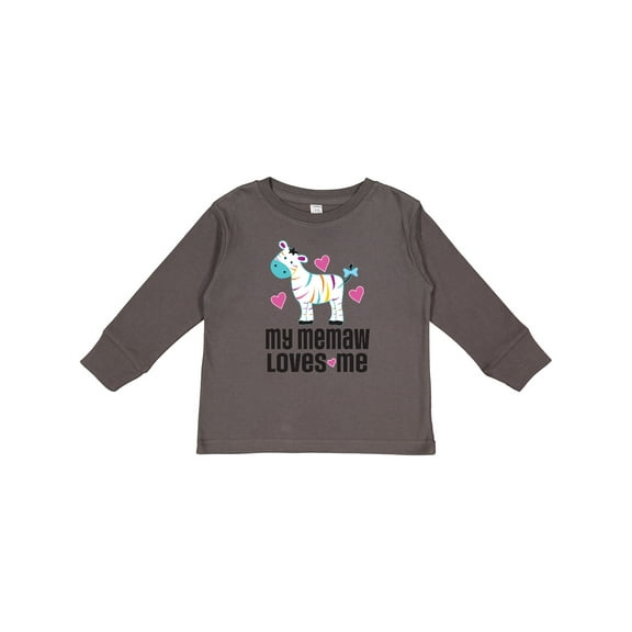 Inktastic My Memaw Loves Me Girls Zebra Girls Long Sleeve Toddler T-Shirt