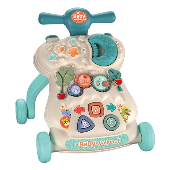 Andador 3 en 1 para bebés, mesa de actividades, juguetes educativos Verde