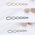 thumbnail image 4 of PEACNNG 20G Hinged Nose Rings Hoop Surgical Steel Body Piercing Jewelry for Women Men Gold 5pcs, 4 of 7