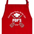 thumbnail image 2 of ThisWear BBQ Grill Accessories Everything Tastes Better Off Pop's Grill Chef Apron Two Pocket Apron Red, 2 of 7