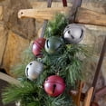 thumbnail image 3 of Haute Decor Red, Green, Gray Metal Jingle Bell Ball Ornaments, 3.35 inch diameter, 6 Count - 2 of each color, 3 of 5