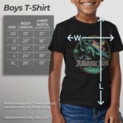 Boy's Jurassic Park Rainbow Emblem Graphic Tee Black Medium