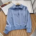 thumbnail image 2 of WEAIXIMIUNG Sweatshirts à Col Rond pour Femmes Graphique Automne Demi-Zip Hoodie Manches Longues Col Large, 2 of 5