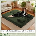 thumbnail image 3 of 78" Convertible Sofa Bed, Corduroy Deep Seat Folding Pull Out Couch with Pillows, No Assembly Modern Boneless Couch Compression Sofa in Box, Floor Sofa with Storage Pocket for Living Room, 3 of 8