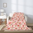 thumbnail image 2 of Rateoe Floral Mugs And Strawberries Pattern Flannel Throw Blanket, Ultra-soft Blanket for Bed, Couch, Car, Hypoallergenic Anti-pilling blanket-40"x30"(Vertical), 2 of 6