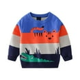thumbnail image 1 of Chandail à Col Rond pour Enfants Garçons Chandail Tricoté pour Tout-Petits Classique à Manches Longues Chandail Rayé pour 2-6T, 1 of 5