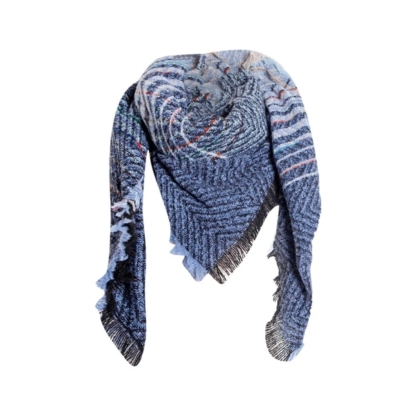 LEKODE Plaid Scarf for Women Thick Shawl Long Scarves for Women Scarf Cotton Scarves for Women Womens Scarfs Scarf Wraps for Women Blue One Size