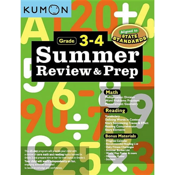 Kumon Summer Review and Prep 3-4, (Paperback)