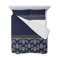 thumbnail image 7 of Boho Navy Blue Flower Twin Size Down Alternative Comforter, Lightweight Comforter Quilt Bedding Set with Pillow Shams Abstract Bohemia Pesley Floral All Seasons Bed Comforter Duvet Insert 68"x86", 7 of 7