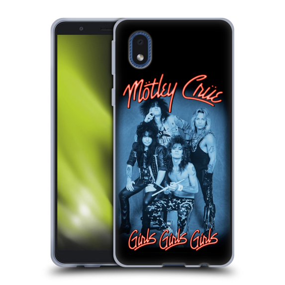 Head Case Designs Officially Licensed Motley Crue Key Art Girls Neon Soft Gel Case Compatible with Samsung Galaxy A01 Core (2020)