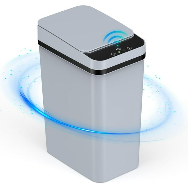 Cubo De Basura Automático Con Sensor, 12L Cubo de Basura Inteligente con Tapa Eléctrica, USB Rechargeable Botes de Basura Inteligente Sin Contacto para Cocina, Oficina, Sala
