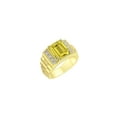 thumbnail image 4 of RYLOS Men's Rings 14K Yellow Gold Designer Style 10X8MM Emerald Cut Shape Gemstone & Diamonds Citrine November Birthstone Rings For Men Size 11, 4 of 5
