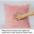 thumbnail image 3 of 2Pcs Soft Fuzzy Faux Fur Cushion Covers, Shaggy Plush Faux Fur Decorative, Fluffy Soft Fuzzy Square Cushion Cover Pillow Case for Bed Couch,Car Seat, Chair, Cafe Pink 18x18 inch, 3 of 7