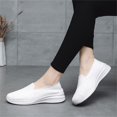 thumbnail image 7 of GUOBIOZIY Women’s Breathable Slip on Non-slip Shoes New Comfort Loafers Flats Wide Width Fit Walking Slip-Ins Sneakers Boat Shoes（White,7）, 7 of 7