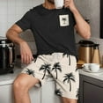 thumbnail image 2 of Ensembles de Pyjamas 2 Pcs pour Hommes Ultra Doux Texturés Costumes Athlétiques Extensibles Col Rond Manches Courtes Chemises Athlétiques Extensibles Séchage Rapide Vêtements de Détente Shorts Ensembles d'Été Hommes 2 Pcs Chemise de Nuit, 2 of 6