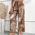thumbnail image 6 of Lovskoo Wide Leg Pants Woman Printed Summer 2024 Trendy Elastic Waist Loose Pants Khaki S, 6 of 6