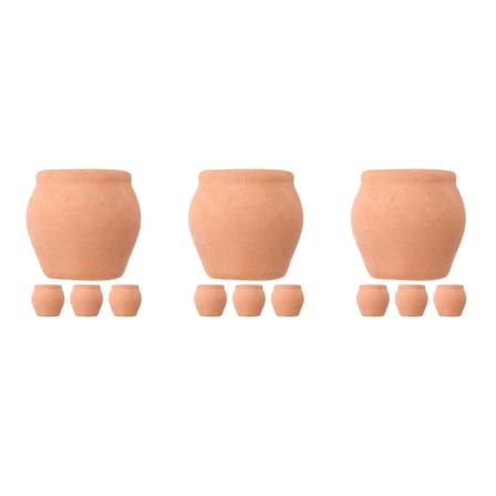UPGRATOR 12 pcs Miniature Pots for Succulent Small Terracotta Planters Cactus Nursery Tiny Clay with Drainage Holes for Indoor Garden