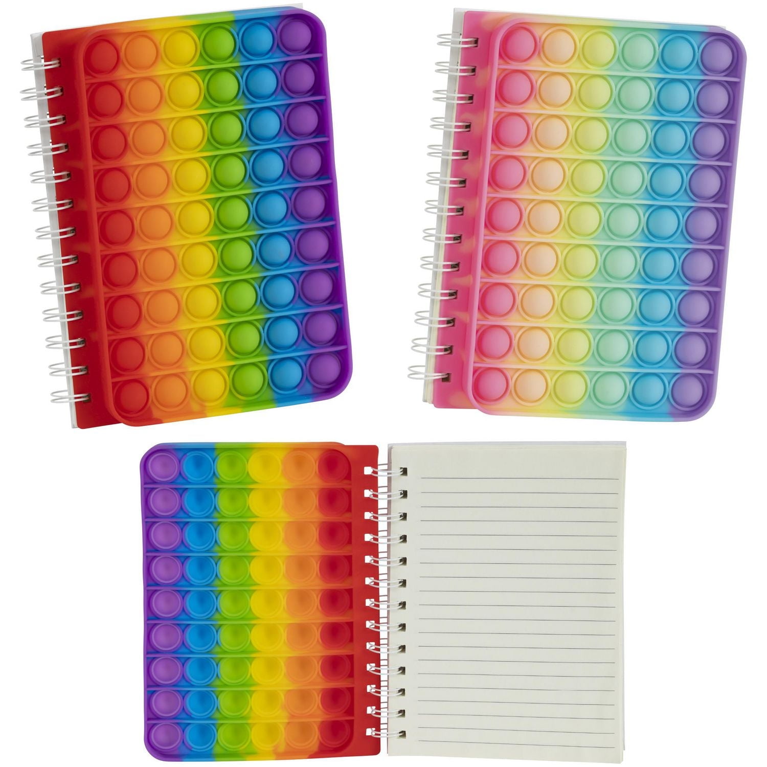 Merangue Cahier Spirale Fidget, 5 po x 7 po, 80 feuilles, Assorti, Paquet de 2