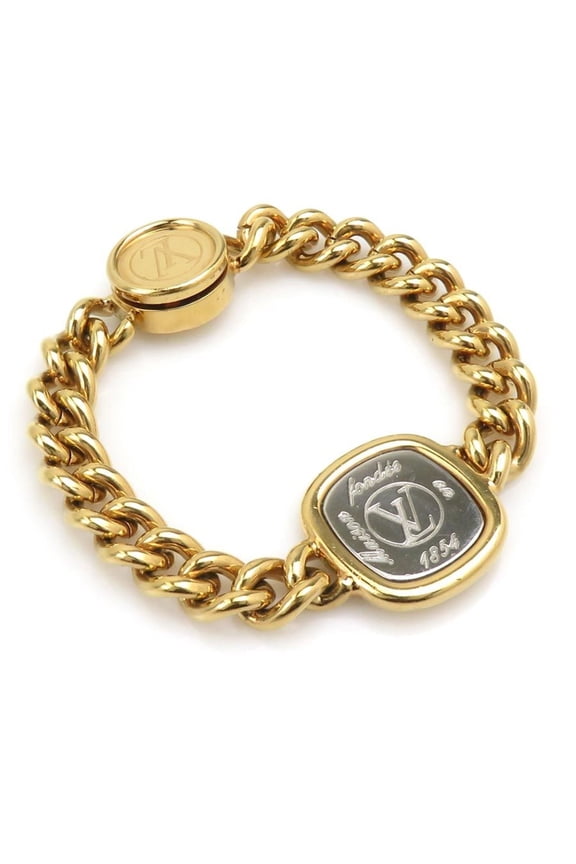 Pre-Owned Louis Vuitton ID Bracelet, LV Metal, Gold/Silver, Women's, M61092 e61308a (Good)