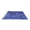 thumbnail image 2 of Ahgly Company Machine Washable Indoor Round Abstract Blue Contemporary Area Rugs, 5' Round, 2 of 4