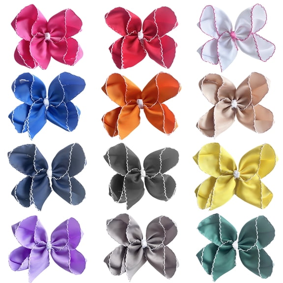 Joybowie 12pcs 6inch Hair Clips With Grosgrain Ribbon, Suitable For Girls, Toddlers, Children, And Teenagers.