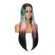 thumbnail image 3 of Peluca TUNC degradado negro verde rojo mujer pelo largo y liso 65 cm, 3 of 5