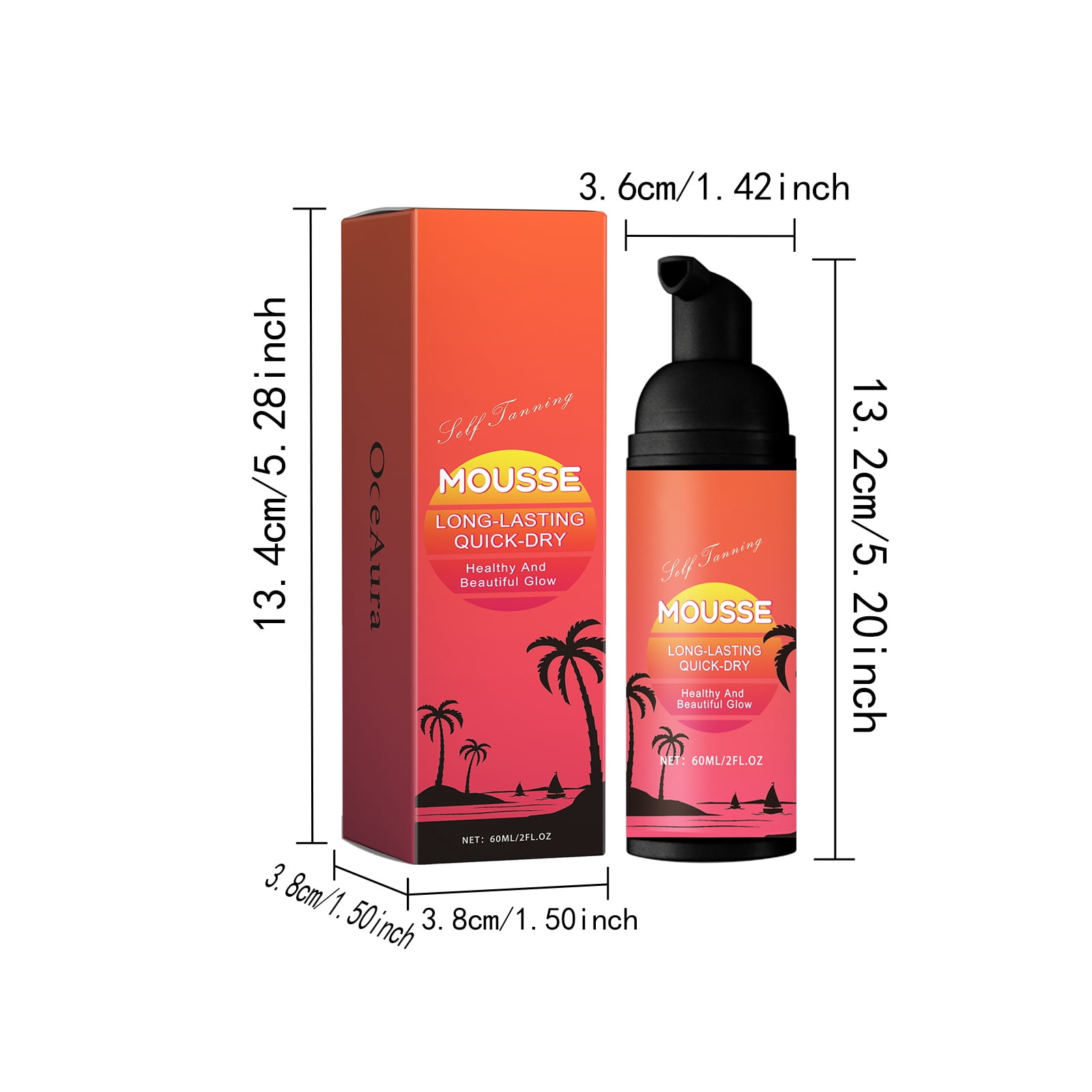 Alvantor Self Tanner Mousse, Sunless Tanning Mousse for Streak-Free, Wheat Classic Bronzing 2fl.oz