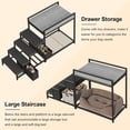 thumbnail image 6 of Dog Window Perch with Steps, Dog Bunk Bed Cat Windows Perch with Couch and 2 Fabric Drawer, Pet Bed and Pet Srairs Sets, Indoor Pet Furniture, Gray, 6 of 8