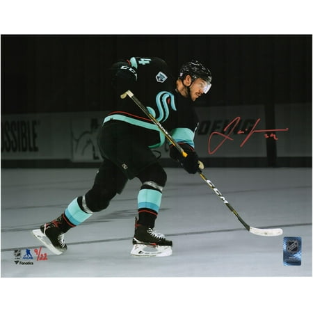 Jamie Oleksiak Seattle Kraken Autographed 11" x 14" Navy Jersey Shooting Spotlight Photograph - Limited Edition of 22 - Fanatics Authentic Certified