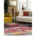 thumbnail image 7 of Unique Loom Estrella Collection Area Rug - Laurnell (8' Round Pink/Orange), 7 of 7