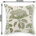thumbnail image 2 of Sage Green Pillow Covers 18x18 Set of 2 Boho Floral Hydrangea Herbs Botanical Throw Pillows Vintage Flower Outdoor Decoration Pillow Cases Linen Farmhouse Cushion Case Decor for Couch Sofa, 2 of 7